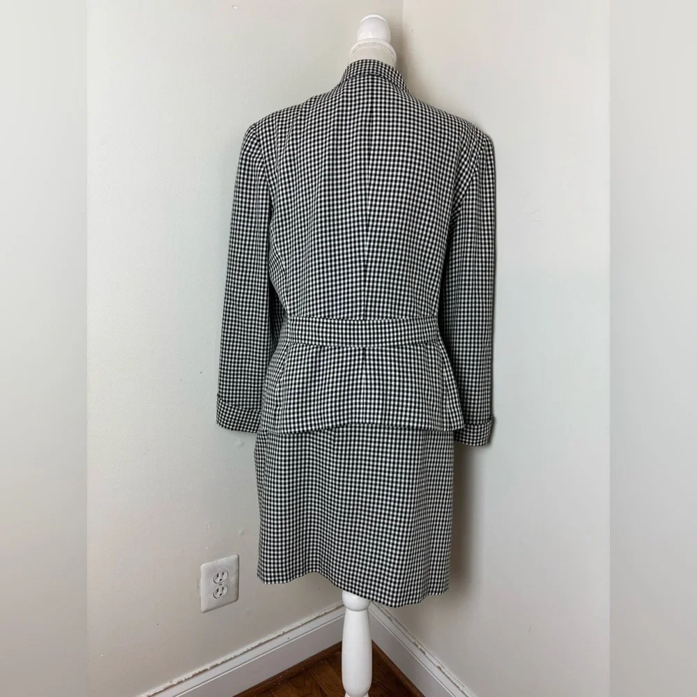 Christian Dior Vintage 1980’s Houndstooth Skirt Suit Size 16